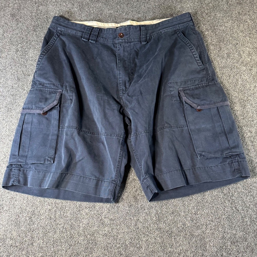Polo Ralph Lauren Mens Navy Blue Cotton Classic Chino Cargo Shorts Size 38